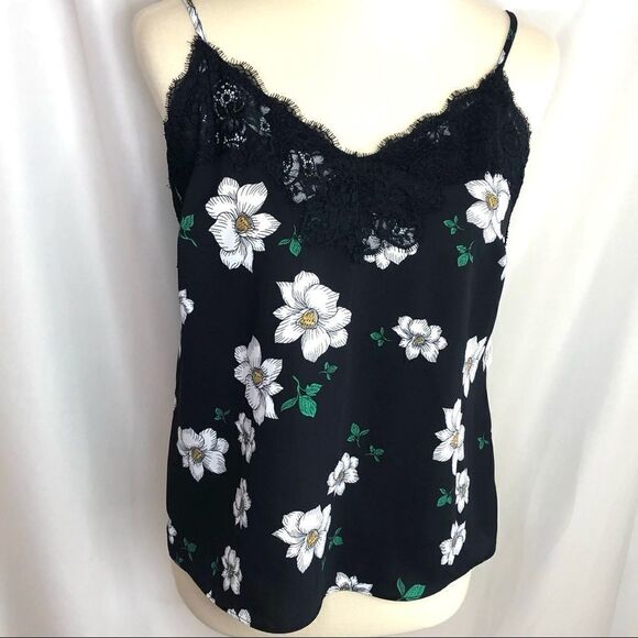 BAR III GEO FLORAL LACE TRIMMED CAMISOLE NWT - Picture 1 of 9